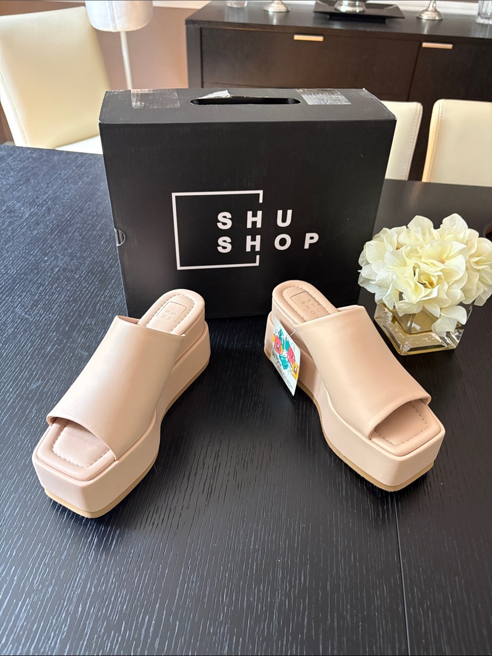 ShuShop Blush Nude Platform Slide Sandals